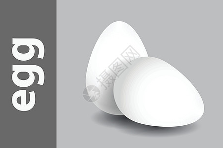 白色上的鸡蛋白简单图标图片