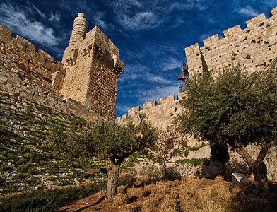 耶路撒冷2017 年 2 月 10 日 耶路撒冷旧城墙 全景石头堡垒旅行地标建筑物围墙天空力量建筑照片图片