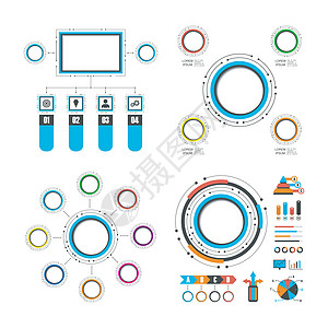 彩色圆圈信息图表 se图片