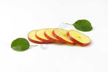 薄苹果切片红色苹果片水果食物图片