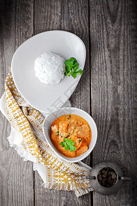 鸡咖咖和大米文化晚餐水平主食饮食蔬菜小菜食物乡村香菜背景图片