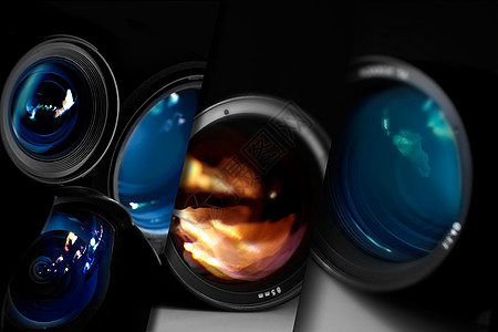 摄影概念水平工作室光学玻璃相机黑色远程眼镜传感器照片图片