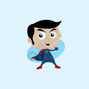经典 pos 的可爱和惊人的卡通超级英雄插图漫画超级英雄男性红色肌肉蓝色卡通片力量男人图片