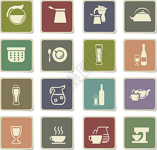 饮料图标 se 的器具玻璃瓶子茶叶杯子混合器咖啡机水壶飞碟用具茶壶图片