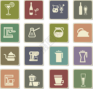 饮料图标 se 的器具咖啡混合器茶壶咖啡机瓶子茶叶电热水壶杯子用具图片