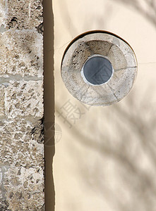 圆窗口建筑学圆形历史宗教圆圈石头古董风格房子石工图片