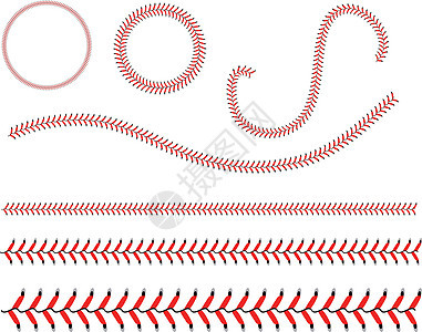 白色背景上的棒球花边皮革联盟插图艺术品小路针脚沥青垒球鞋带游戏图片