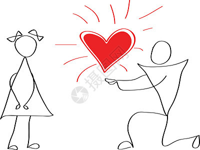 男人和女人在爱情情人节的矢量图标图片