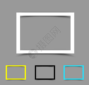a4 纸框水平标签干部边界商业蓝色纸板插图正方形阴影收藏背景图片