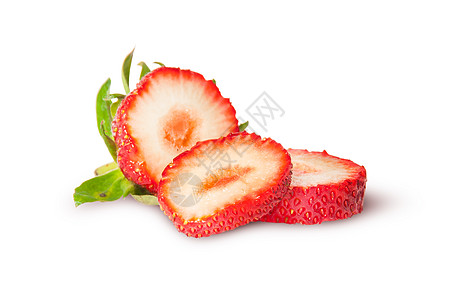 果汁成熟的草莓切片图片