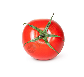 一个红番茄红色食物蔬菜宏观活力白色图片