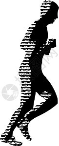 白色背景上的黑色剪影赛跑者冲刺男子跑步团体插图运动员速度赛跑者优胜者行动游戏成人图片