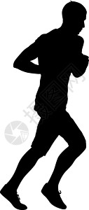 白色背景上的黑色剪影赛跑者冲刺男子速度跑步优胜者肾上腺素身体赛跑者短跑训练运动员成人图片