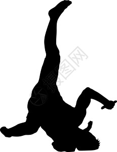 在白色背景上的黑色剪影霹雳舞者插图男人特技断路器行动文化成人平衡姿势青少年图片
