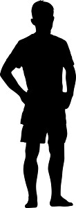白色背景上的黑色剪影男子站立人男生男人男性插图商业商务冒充公司身体衬衫图片