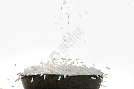 白米跌倒了 茉莉花米 泰国米 罗姆赖斯粮食文化香米白色谷物营养黑色种子农业食物图片
