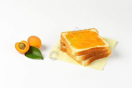 白面包加杏仁果酱橙子食物水果杏子面包图片