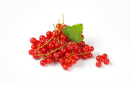 红色的草莓叶子小枝水果食物浆果图片
