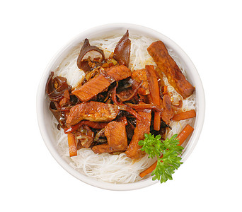 烤炒肉和米面美食酱油猪肉米粉木耳高架牛肉食物盘子图片