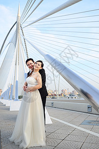 亚洲青年婚嫁夫妇未婚夫妻子庆典建筑男性裙子女性男人仪式婚礼图片