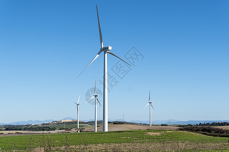 发电风车 生态电力 风力涡轮机蓝色活力发电机车站螺旋桨场地刀刃电气技术环境图片