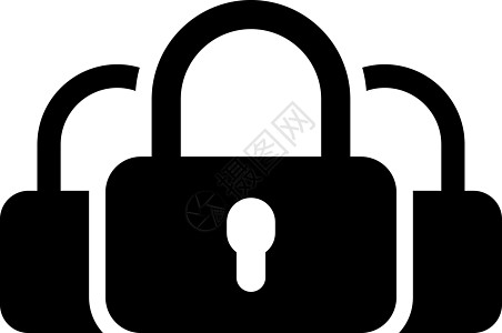 多功能安保服务图标 平面设计应用界面防御元素商业网络体验风险挂锁系统图片