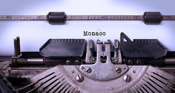 旧打字机     摩纳哥机械笔记乡愁机器刻字白色金属备忘录记者打印图片