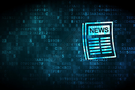 数字背景上的新闻概念报纸绿色公告屏幕监视器蓝色技术文章通讯杂志电脑图片
