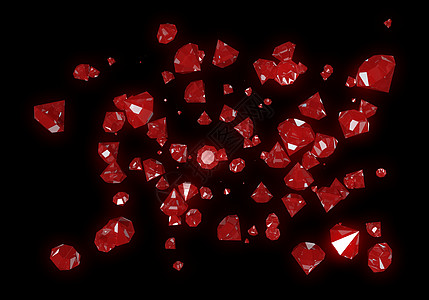 黑色背景孤立的红钻石组织背景图片