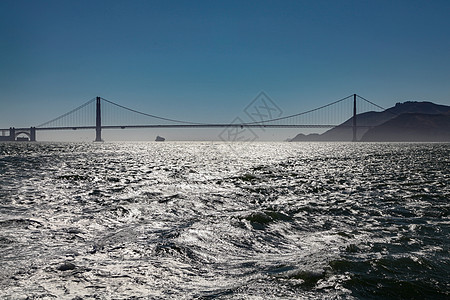 金门大桥海岸海洋旅行地标城市蓝色电缆历史建筑学历史性图片