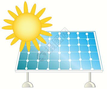 太阳和太阳能电池板图片