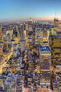 纽约市曼哈顿市中心天线办公楼地球游客全景帝国景观场景摩天大楼商业地标图片