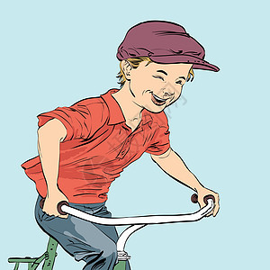 乡村男孩自行车车图片