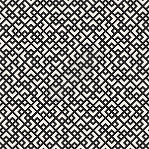 矢量无缝模式 网格重复纹理 具有混沌形状的线性网格 时尚的几何格子设计墙纸大杂烩纺织品窗饰不对称正方形织物马赛克创造力几何学图片