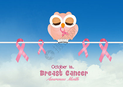 乳癌协会联合会健康预防粉色插图明信片女士丝带胸部协会癌症图片