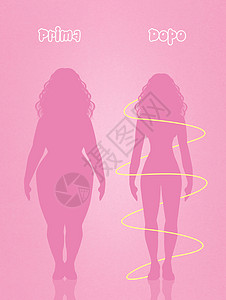 妇女饮食插图肥胖营养减肥女孩身体营养师测量重量女士背景图片