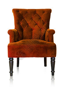 棕色老手椅在白色剪切路径上被隔离皮革衣服装潢剪裁装饰风格木头家具座位工艺图片
