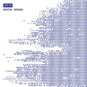 平方蓝色图案像素马赛克数字背景图片