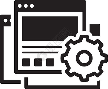 着陆页生成器图标 平面设计发电机互联网插图齿轮产品商业技术用户电脑界面图片