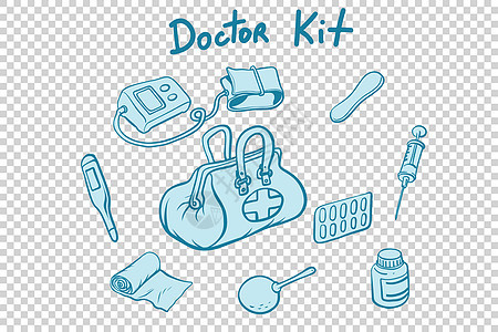 医生套件医疗器械和药品图片