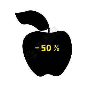 黑贴现苹果50%背景图片