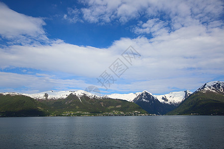 挪威Sognefjord的视图旅游岩石峡湾海岸路线全景渡船蓝色旅行风景图片