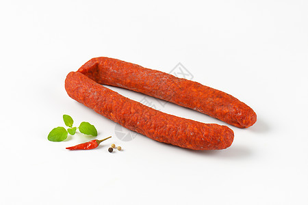 Spicy烟熏匈牙利香肠美食食物熏香熏制辣椒猪肉图片