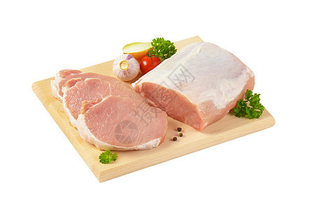 无骨猪排印章腰部猪排倾斜食物猪肉图片