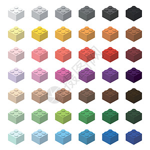 儿童积木玩具简单色谱积木 2x2在白色背景上土地绿色教育黄色几何学彩虹游戏长方形乐趣造型图片