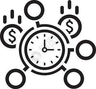 时间管理图标 平面设计概念速度工作生产率体验组织时钟硬币控制界面背景图片