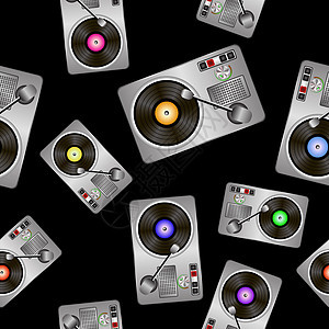 黑胶唱机无缝模式转盘磁盘派对俱乐部留声机配乐记录转速技术打碟机背景图片