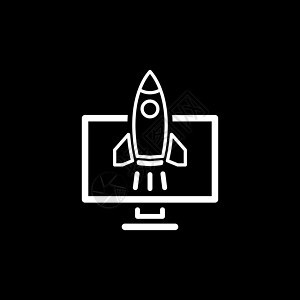 商业启动图标 概念 简单设计用户界面火箭监视器外星人项目速度蓝色发射优胜者图片