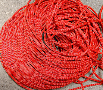 尼龙绳索红色圆形缠绕电缆材料塑料螺旋细绳卷曲圆圈图片