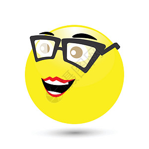 微笑图标 设计插图情绪情感白色卡通片喜悦笑脸快乐乐趣黄色图片